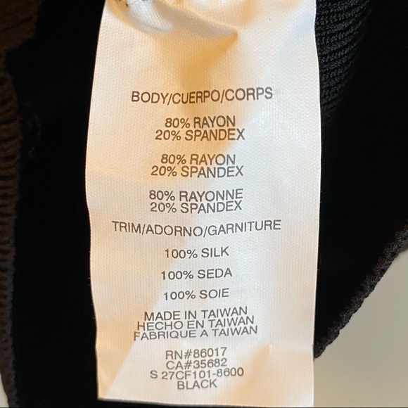 Bebe Asymmetrical Silk Kimono Sleeve Top (XS) - Picture 5 of 6